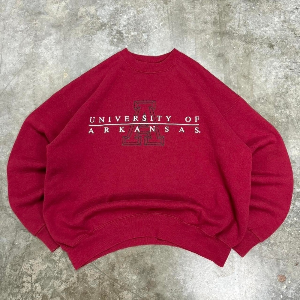 Vintage 90s Jansport University of‎ Arkansas Red Heavyweight Crewneck Size XL